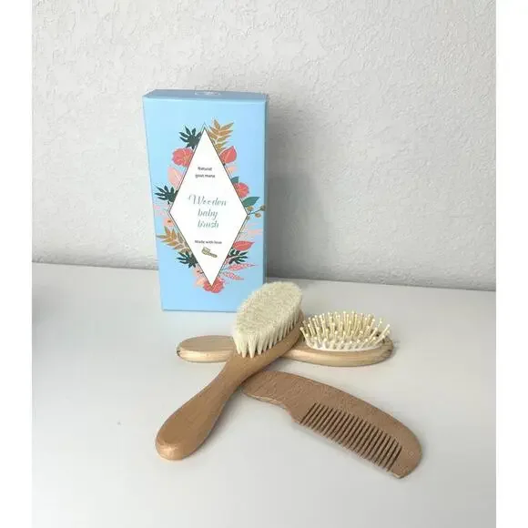 Tokcom Baby/Toddler Hairbrush Set with soft Goat bristles - Picture 8 of 8